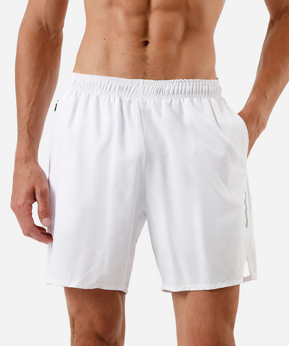 short masculino esportivo com bermuda interna branca