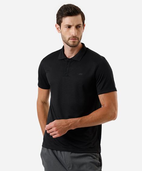 polo esportiva masculina texturizada - preto
