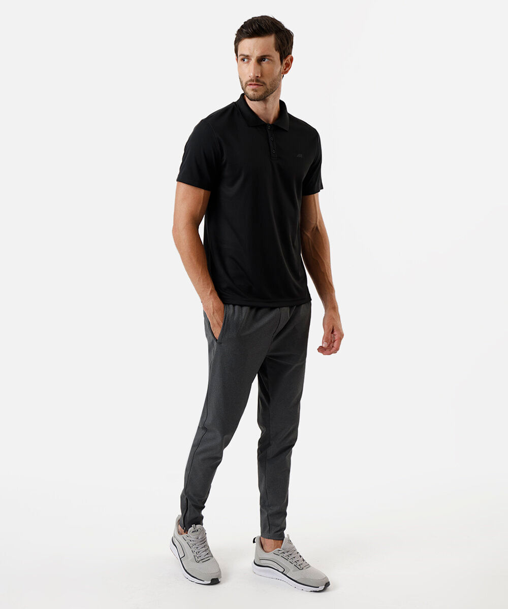 calça jogger masculina de poliamida esportiva cinza