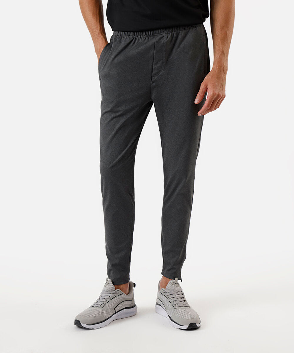 calça jogger masculina de poliamida esportiva cinza