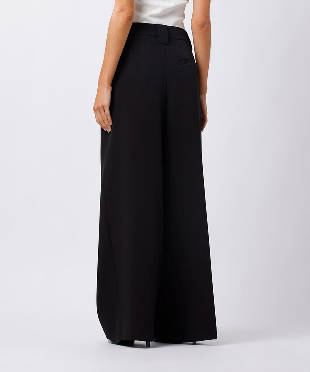calça de alfaiataria feminina com pregas mindset preta