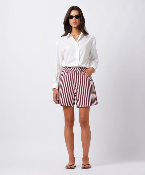 short los angeles feminino de sarja listrado mindset colorido