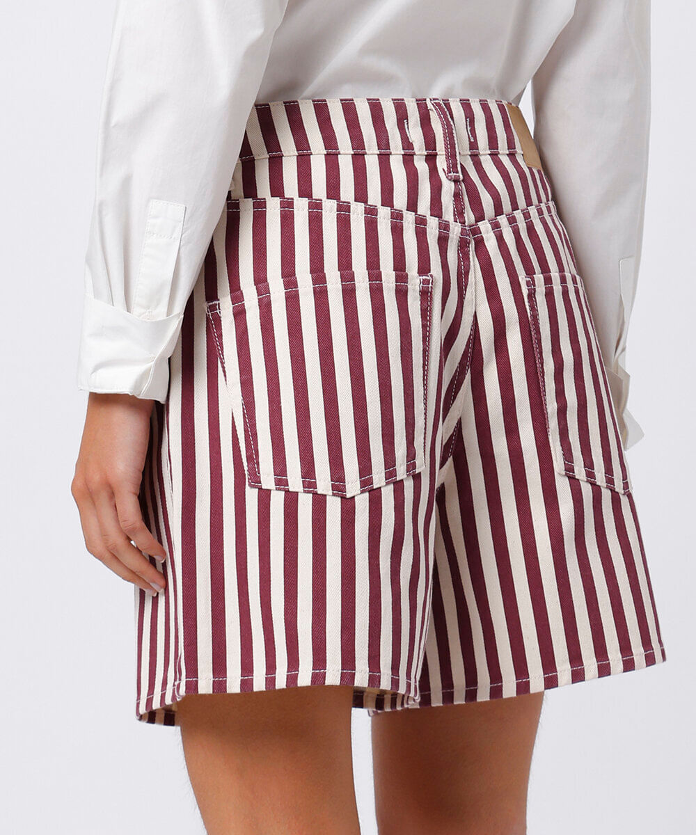 short los angeles feminino de sarja listrado mindset colorido