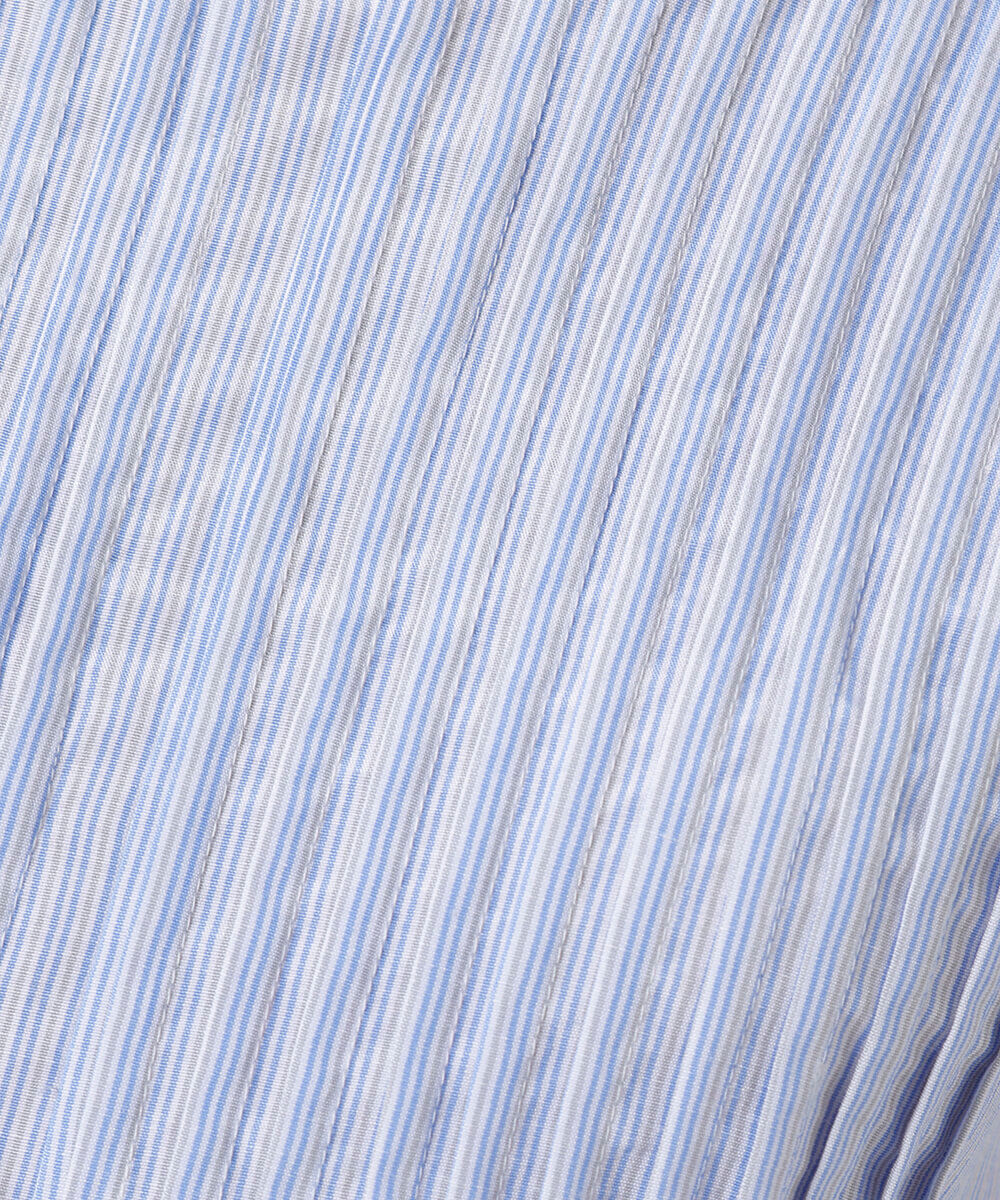 blusa feminina com pregas listrada mindset azul
