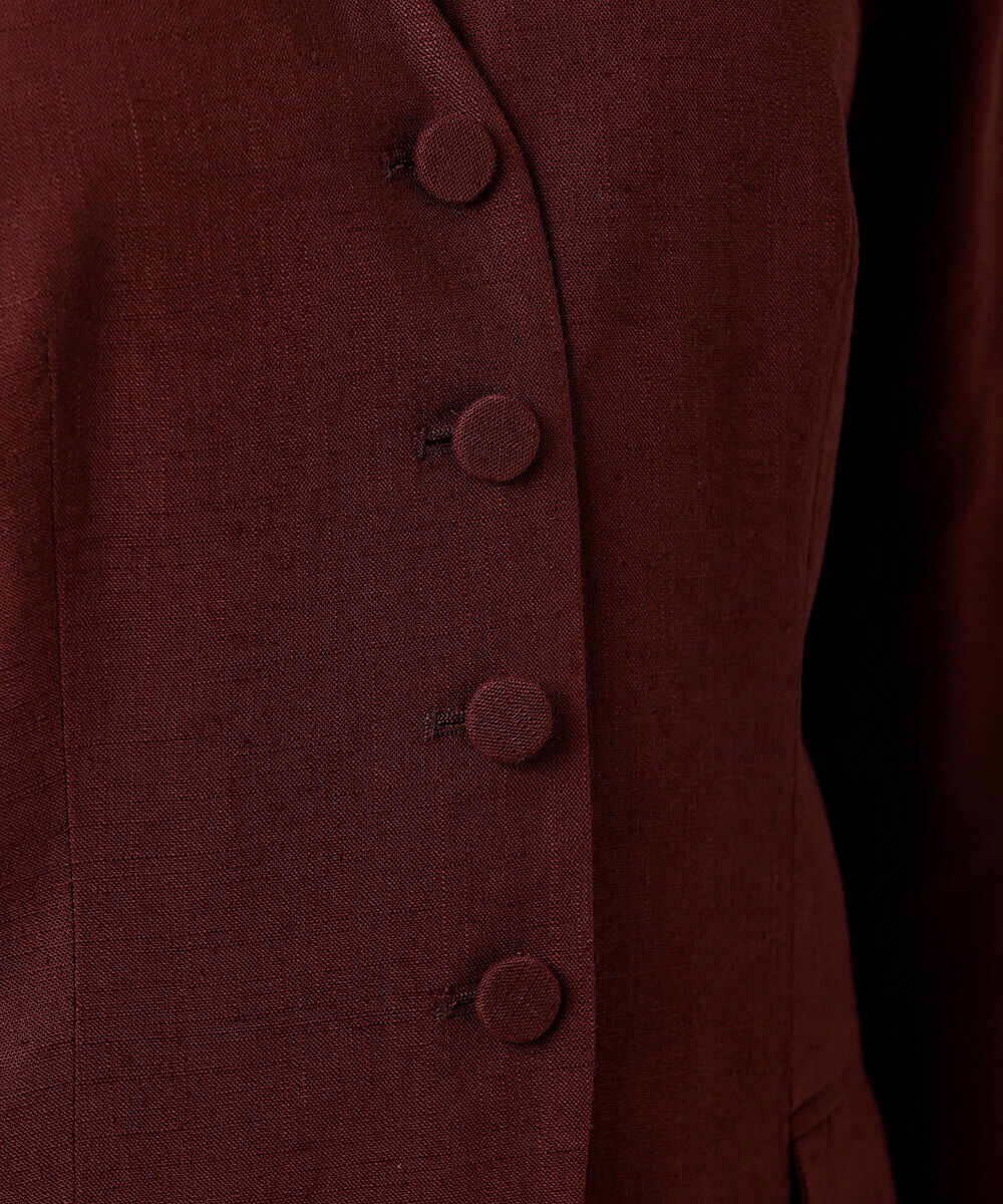 blazer de alfaiataria feminino com linho mindset vinho