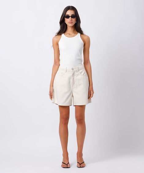 short los angeles feminino de sarja mindset branco