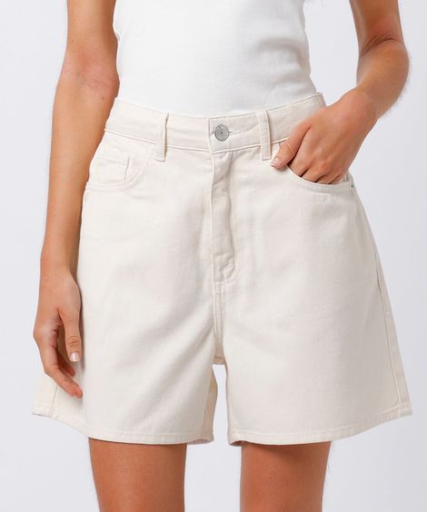 short los angeles feminino de sarja mindset branco