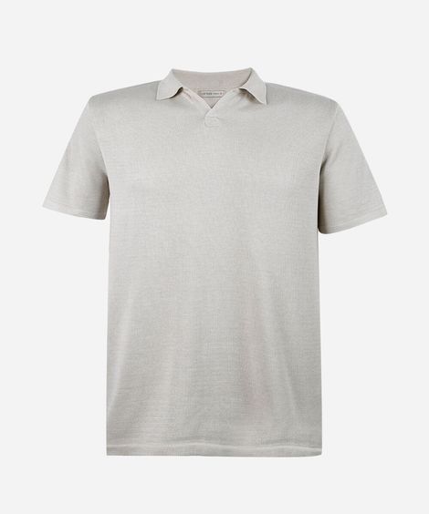 polo juvenil de tricot bege
