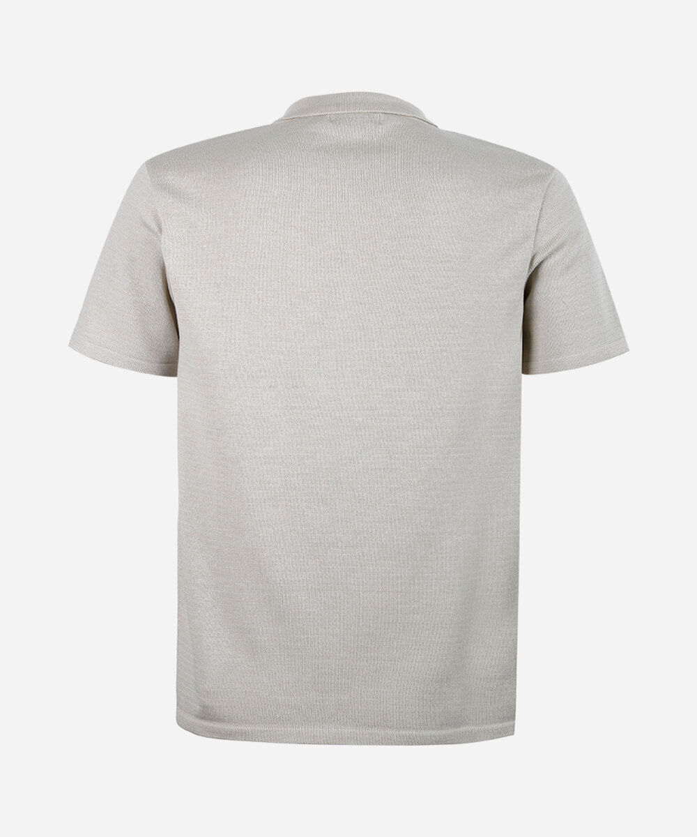 polo juvenil de tricot bege