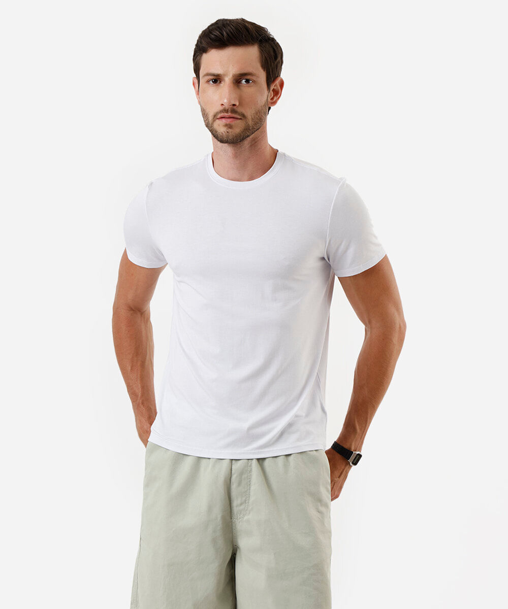 camiseta slim masculina airtech  branca