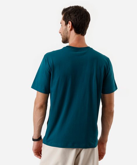 camiseta masculina de algodão estampada verde
