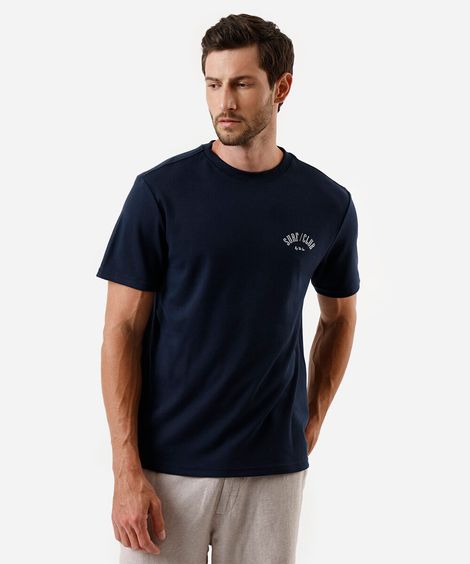 camiseta masculina com algodão surf club azul