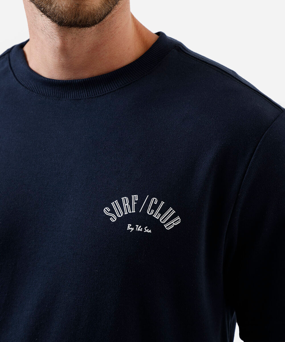 camiseta masculina com algodão surf club azul