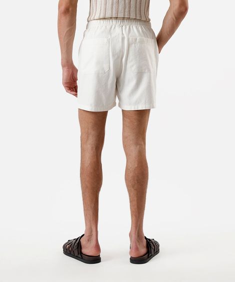 bermuda reta algodão off white