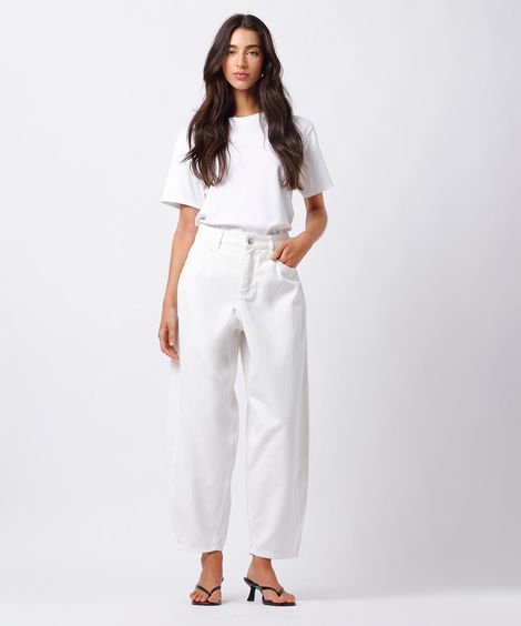 calça balloon feminina jeans mindset off white