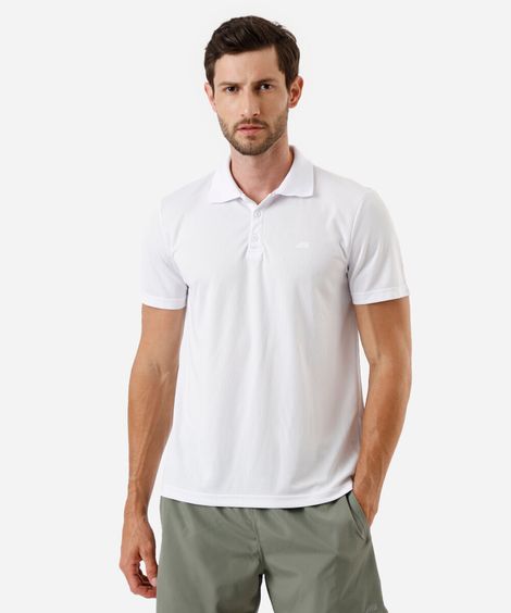 polo esportiva masculina texturizada branco