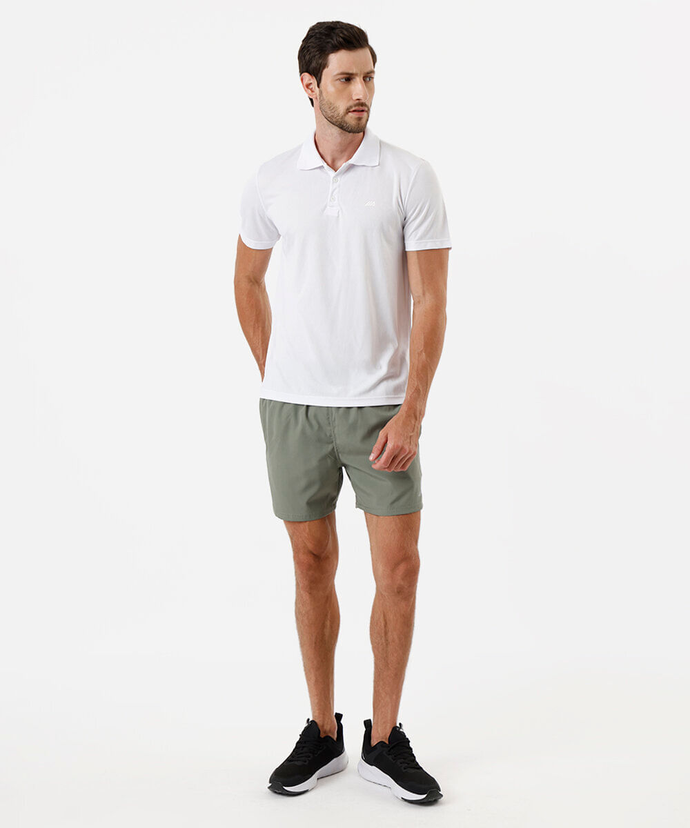 polo esportiva masculina texturizada branco