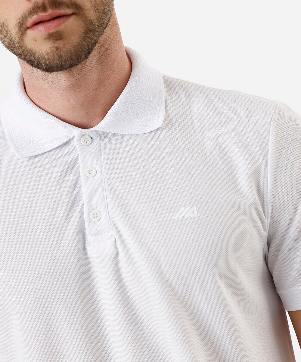 polo esportiva masculina texturizada branco