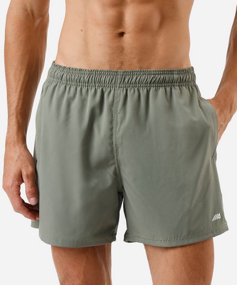 short masculino esportivo bolso com zíper verde
