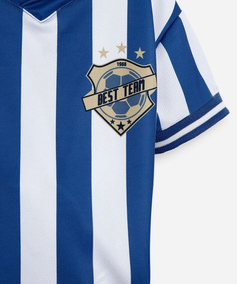 conjunto esportivo infantil listrado azul