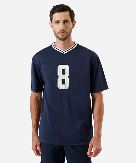 camiseta oversized masculina esportiva ace estampada azul