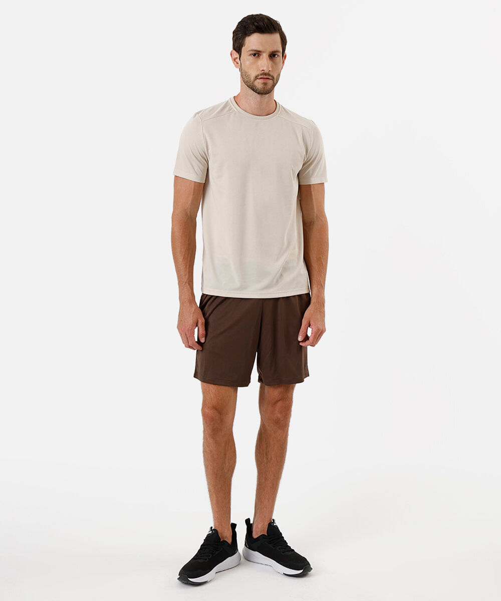 camiseta esportiva masculina bege
