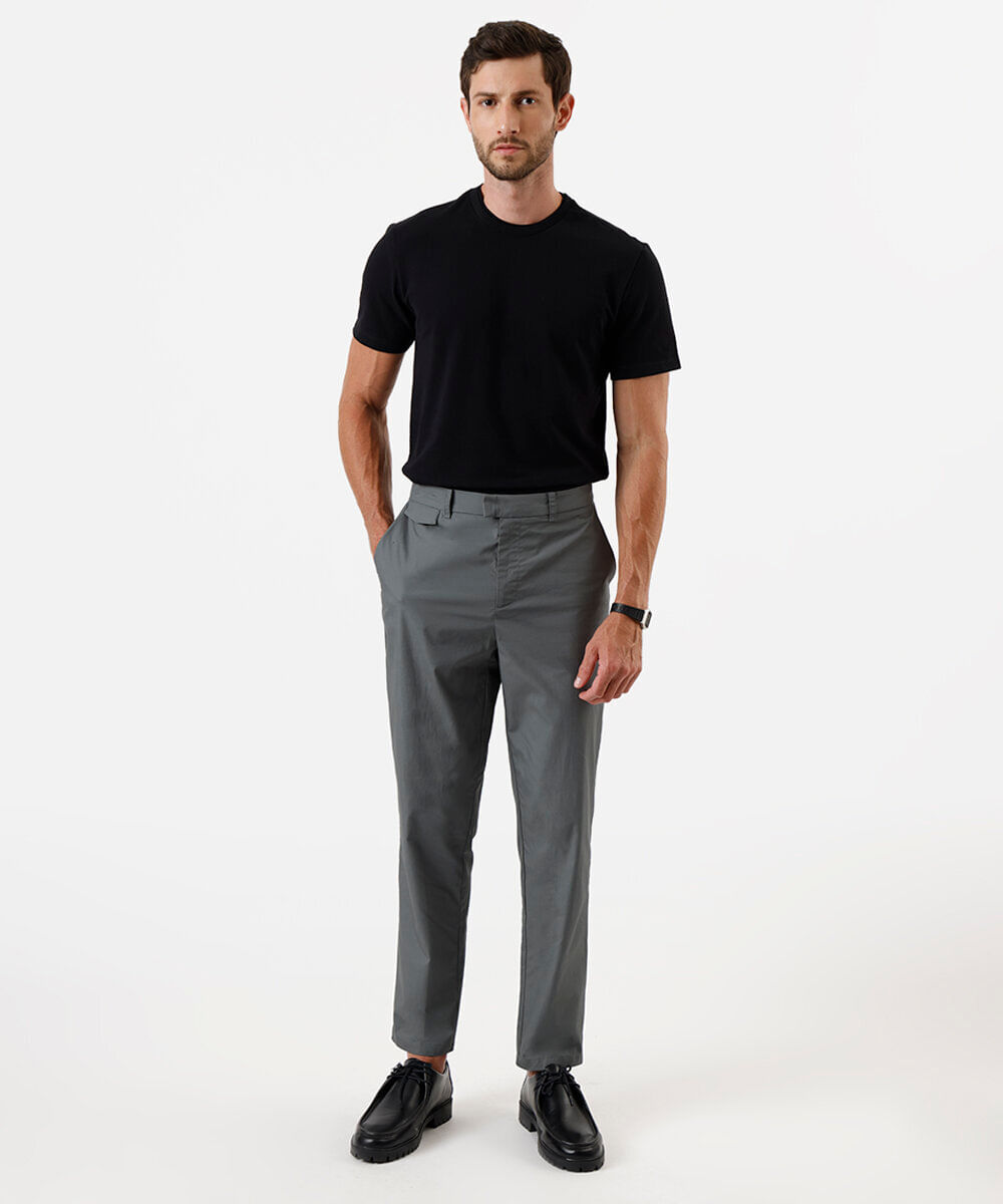 camiseta masculina de algodão texturizada preta