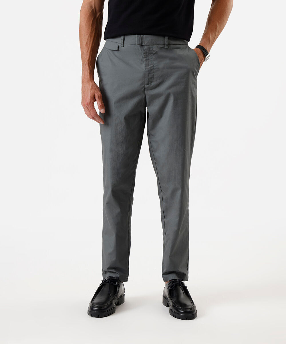 calça slim masculina de alfaiataria verde