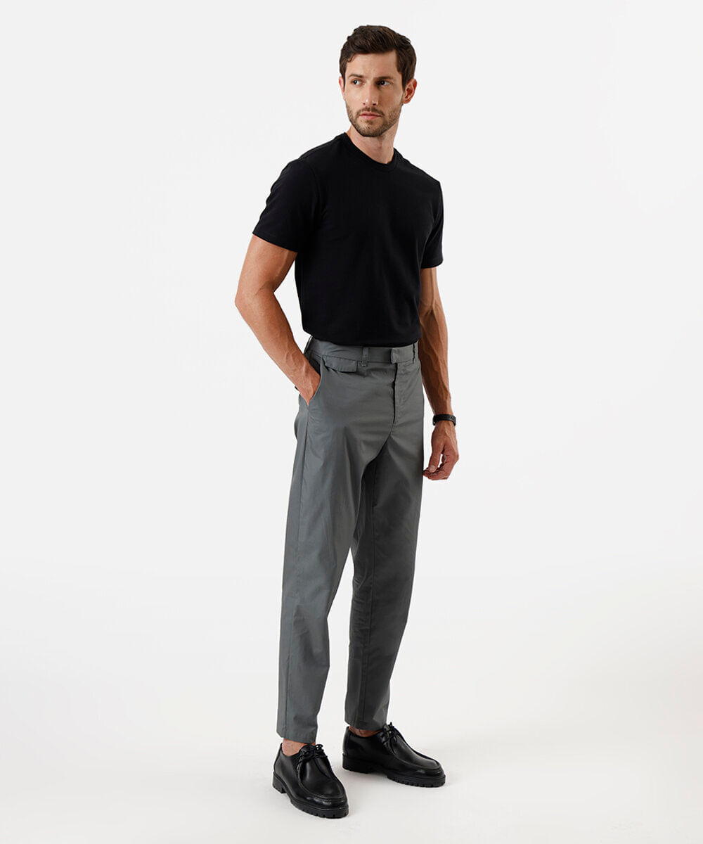 calça slim masculina de alfaiataria verde