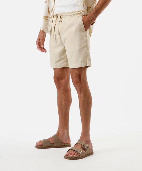 bermuda jogger masculina listrada bege