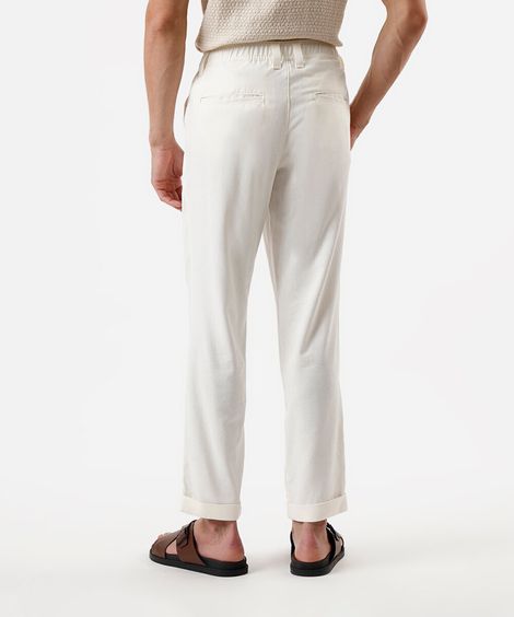 calça jogger masculina com linho off white