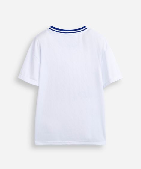camiseta infantil esportiva gola v los angeles off white
