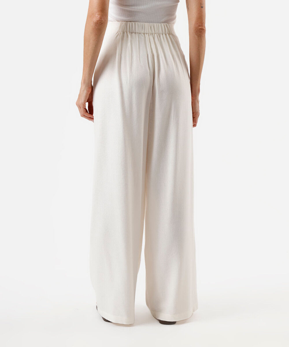 calça wide leg feminina com linho off white