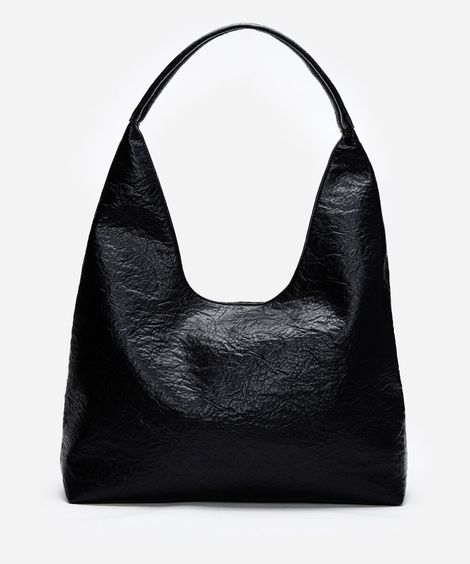 bolsa maxi hobo texturizada mindset  preta