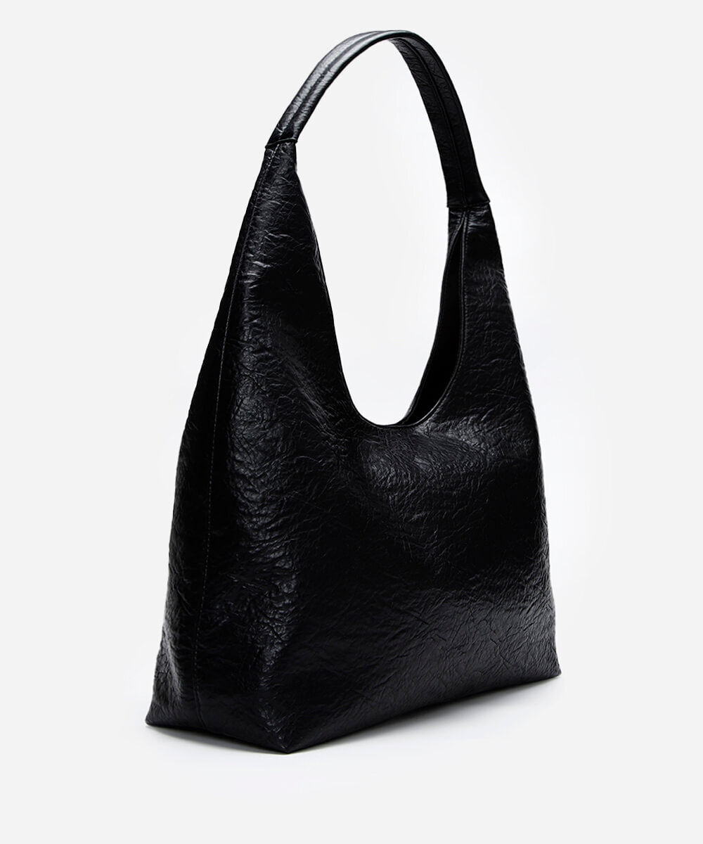 bolsa maxi hobo texturizada mindset  preta