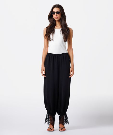 calça aladim feminina de renda mindset preta