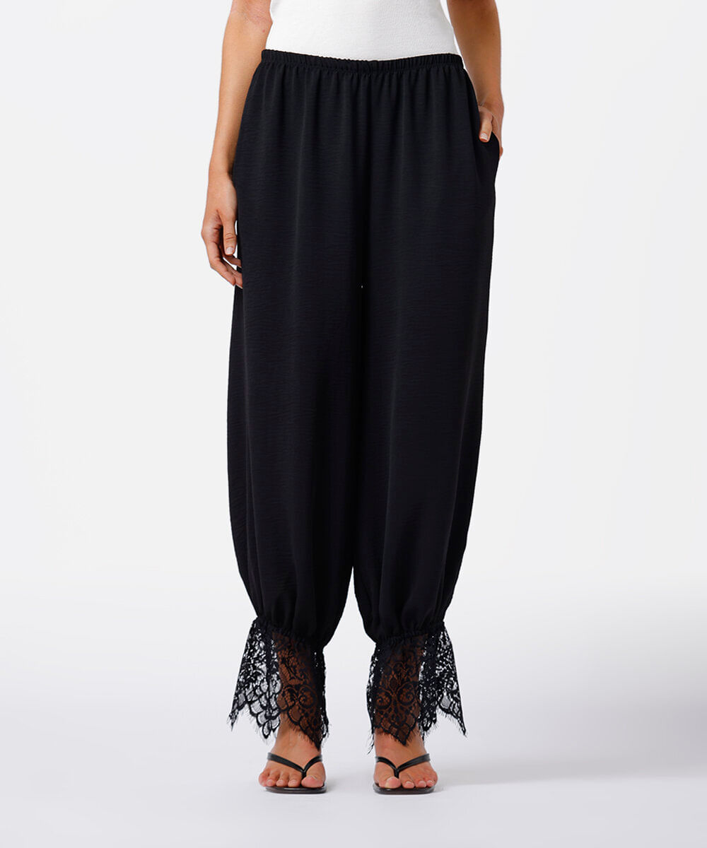 calça aladim feminina de renda mindset preta