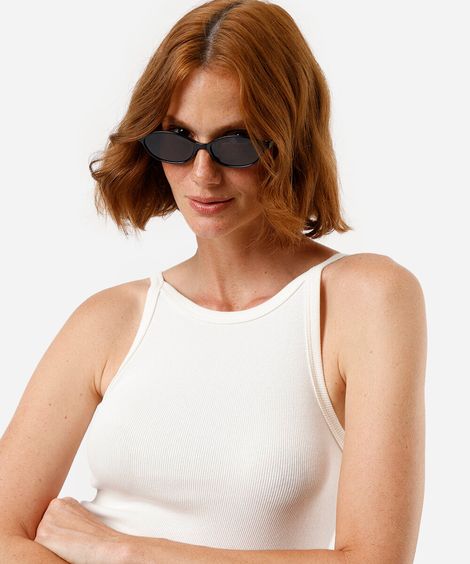 blusa feminina de algodão halterneck off white
