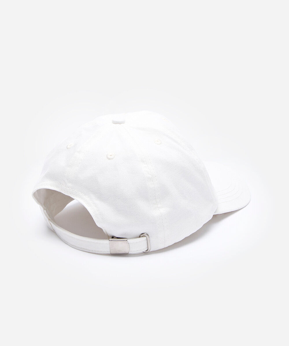 boné aba curva de sarja bordado off white
