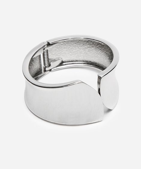 bracelete arredondado prateado