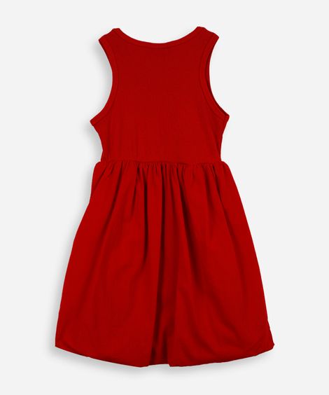 vestido infantil de algodão balonê vermelho