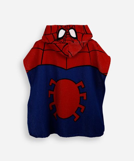 poncho saída de praia infantil homem aranha vermelho