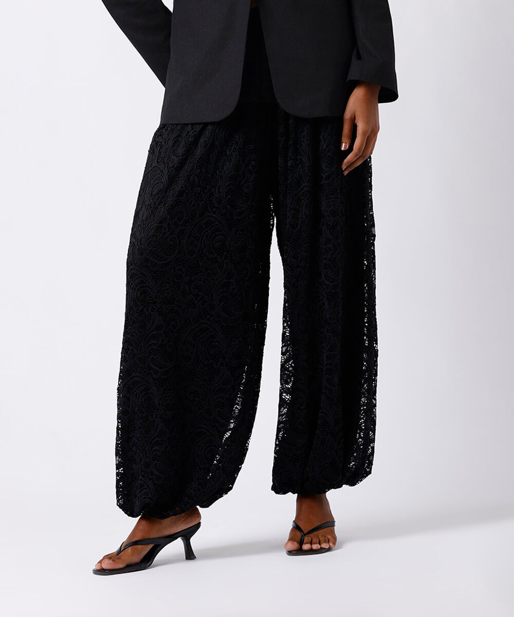 calça aladim feminina de renda mindset preta