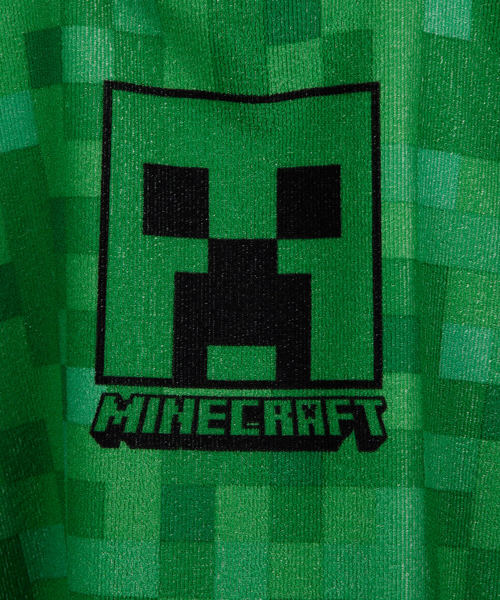 poncho saída de praia infantil minecraft verde