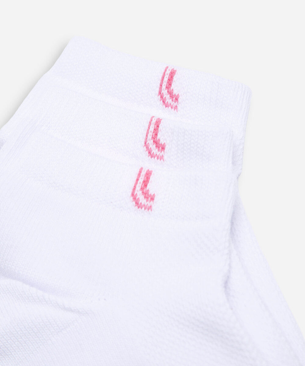 kit de 3 meias feminina cano médio lupo branca