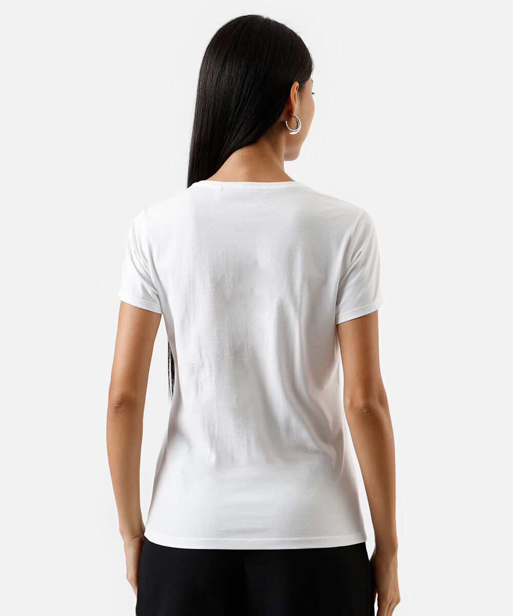 camiseta feminina de algodão mickey off white