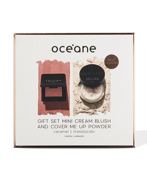 kit océane gift set mini cream blush e pó solto cover me up powder