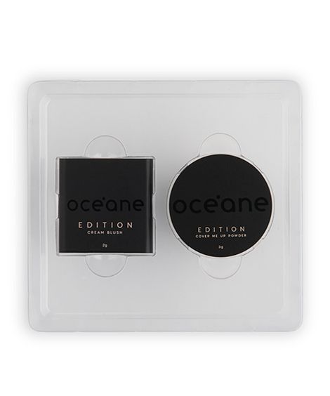 kit océane gift set mini cream blush e pó solto cover me up powder