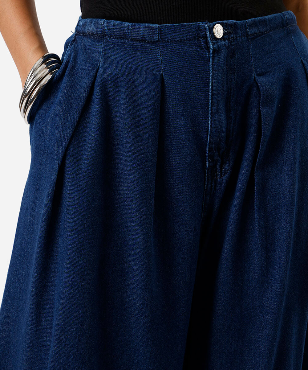 calça aladim feminina jeans cós elástico azul