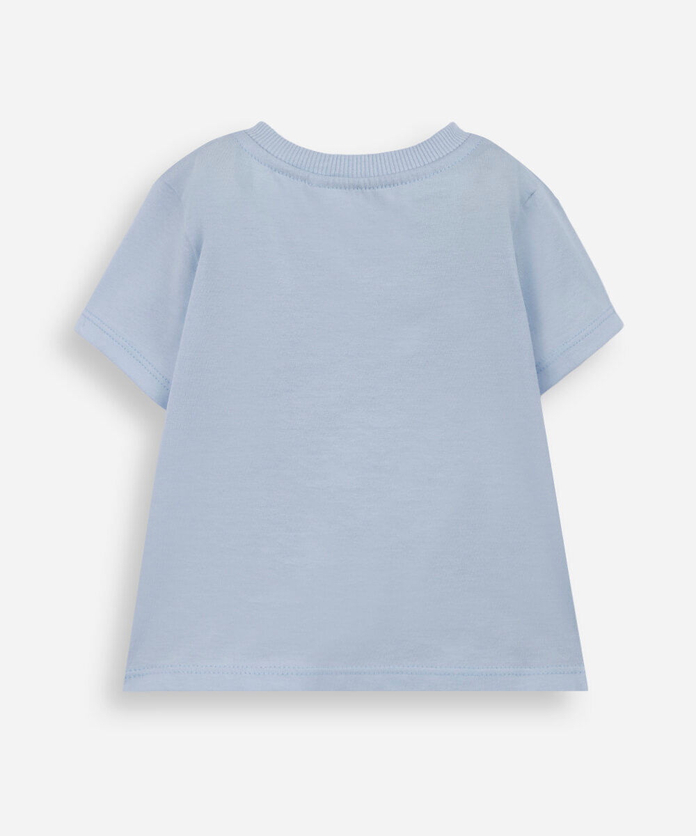 blusa infantil de algodão floral texturizada azul